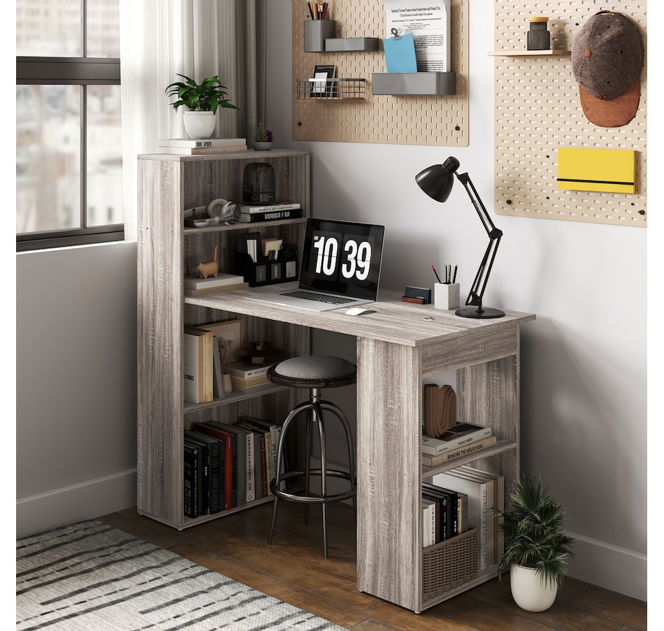Image 964790_ALTMORE14.jpg, Product 964-790 / Price $134.99 - $155.99, HOMCOM Modern Computer Desk with 6-Tier Storage Shelves for Home Office from HOMCOM on TSC.ca's Home & Garden department