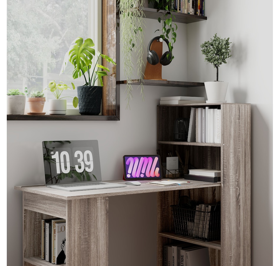 Image 964790_ALTMORE15.jpg, Product 964-790 / Price $134.99 - $155.99, HOMCOM Modern Computer Desk with 6-Tier Storage Shelves for Home Office from HOMCOM on TSC.ca's Home & Garden department