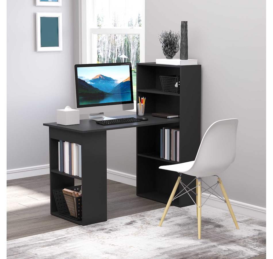 Image 964790_ALTMORE17.jpg, Product 964-790 / Price $134.99 - $155.99, HOMCOM Modern Computer Desk with 6-Tier Storage Shelves for Home Office from HOMCOM on TSC.ca's Home & Garden department