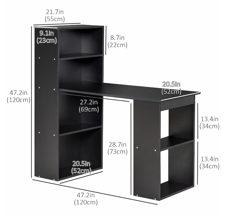 Image 964790_ALTMORE18.jpg, Product 964-790 / Price $134.99 - $155.99, HOMCOM Modern Computer Desk with 6-Tier Storage Shelves for Home Office from HOMCOM on TSC.ca's Home & Garden department