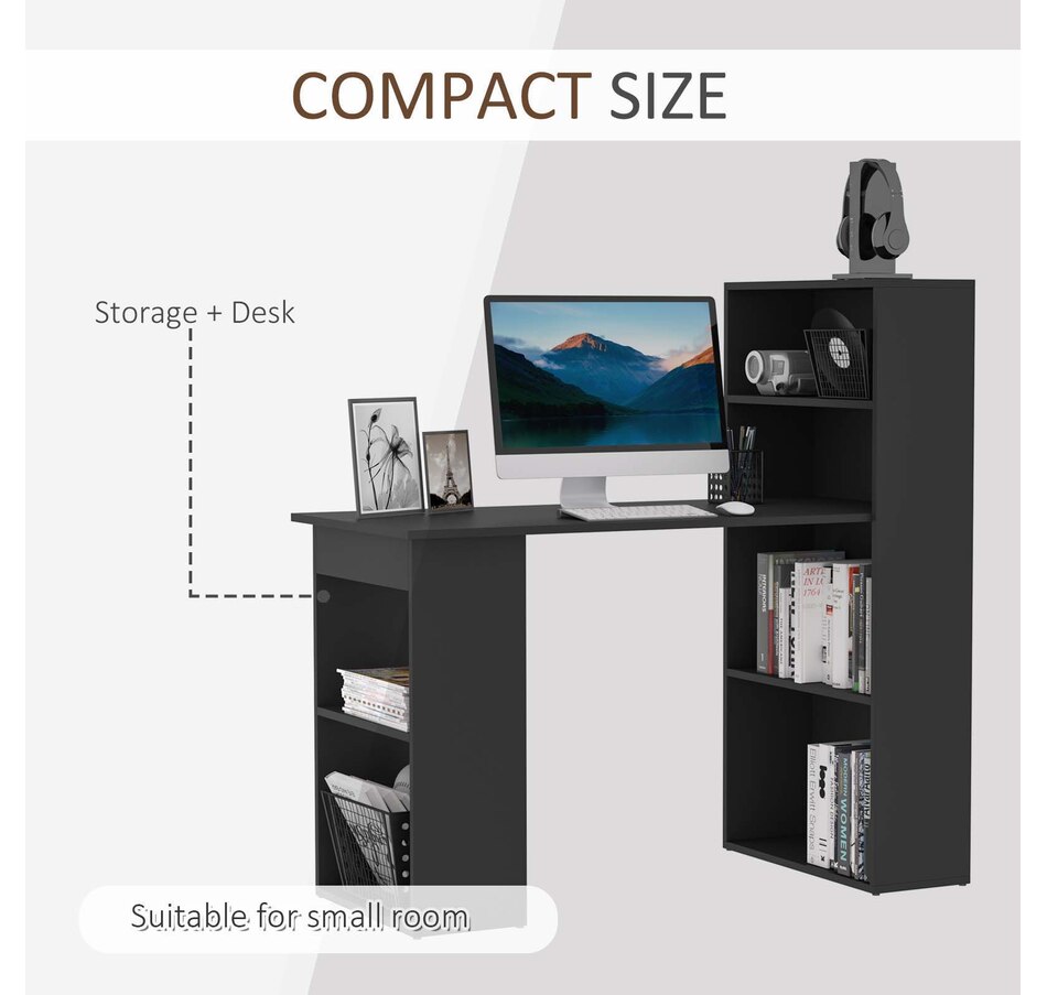 Image 964790_ALTMORE20.jpg, Product 964-790 / Price $134.99 - $155.99, HOMCOM Modern Computer Desk with 6-Tier Storage Shelves for Home Office from HOMCOM on TSC.ca's Home & Garden department