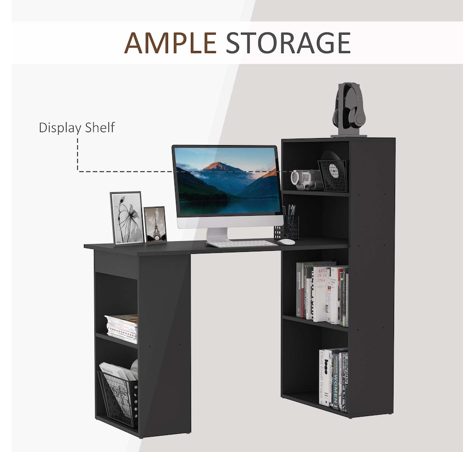Image 964790_ALTMORE21.jpg, Product 964-790 / Price $134.99 - $155.99, HOMCOM Modern Computer Desk with 6-Tier Storage Shelves for Home Office from HOMCOM on TSC.ca's Home & Garden department