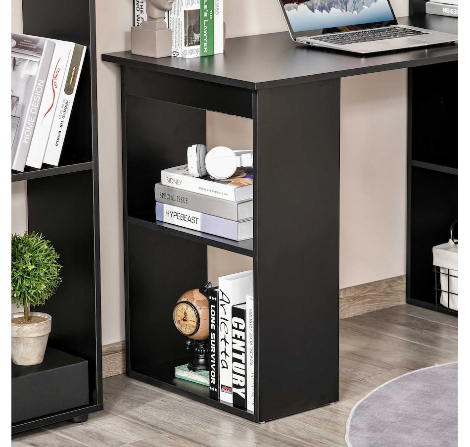 Image 964790_ALTMORE24.jpg, Product 964-790 / Price $134.99 - $155.99, HOMCOM Modern Computer Desk with 6-Tier Storage Shelves for Home Office from HOMCOM on TSC.ca's Home & Garden department