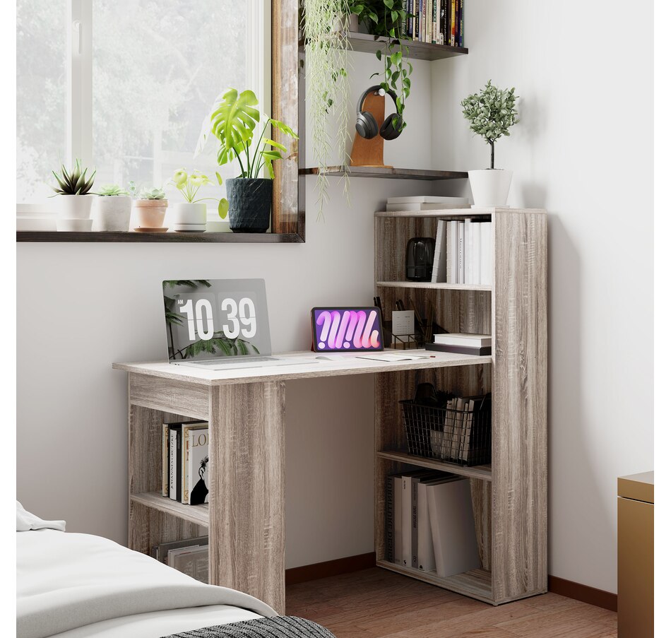 Image 964790_ALTMORE9.jpg, Product 964-790 / Price $134.99 - $155.99, HOMCOM Modern Computer Desk with 6-Tier Storage Shelves for Home Office from HOMCOM on TSC.ca's Home & Garden department