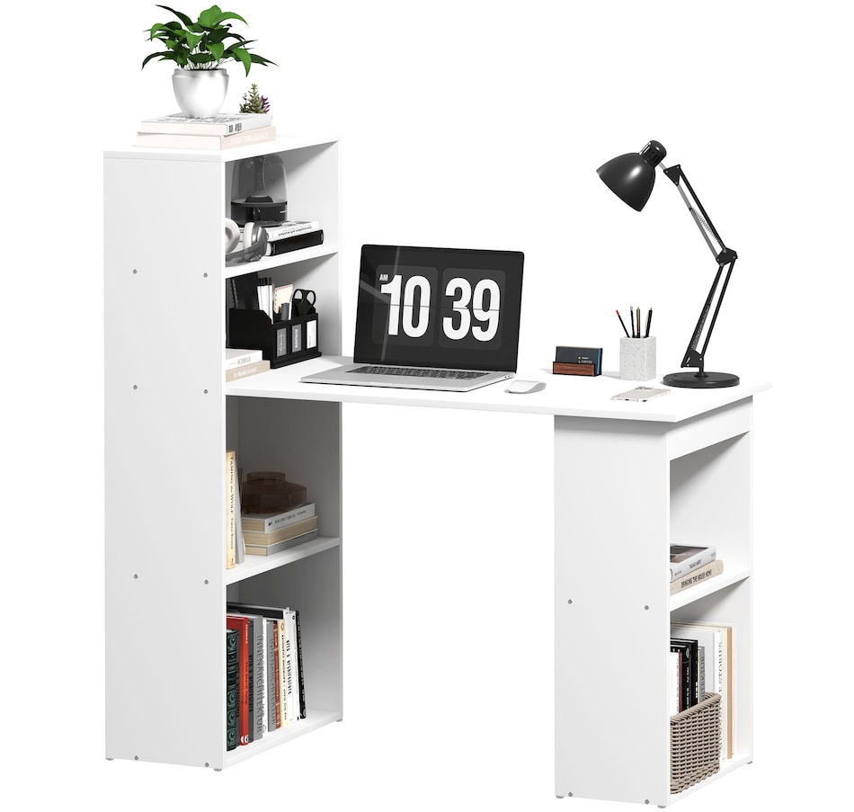 Image 964790_ST01.jpg, Product 964-790 / Price $134.99 - $155.99, HOMCOM Modern Computer Desk with 6-Tier Storage Shelves for Home Office from HOMCOM on TSC.ca's Home & Garden department