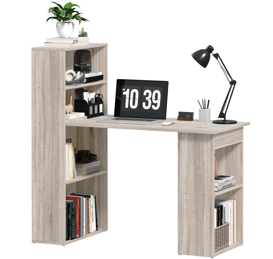 Image 964790_ST02.jpg, Product 964-790 / Price $134.99 - $155.99, HOMCOM Modern Computer Desk with 6-Tier Storage Shelves for Home Office from HOMCOM on TSC.ca's Home & Garden department