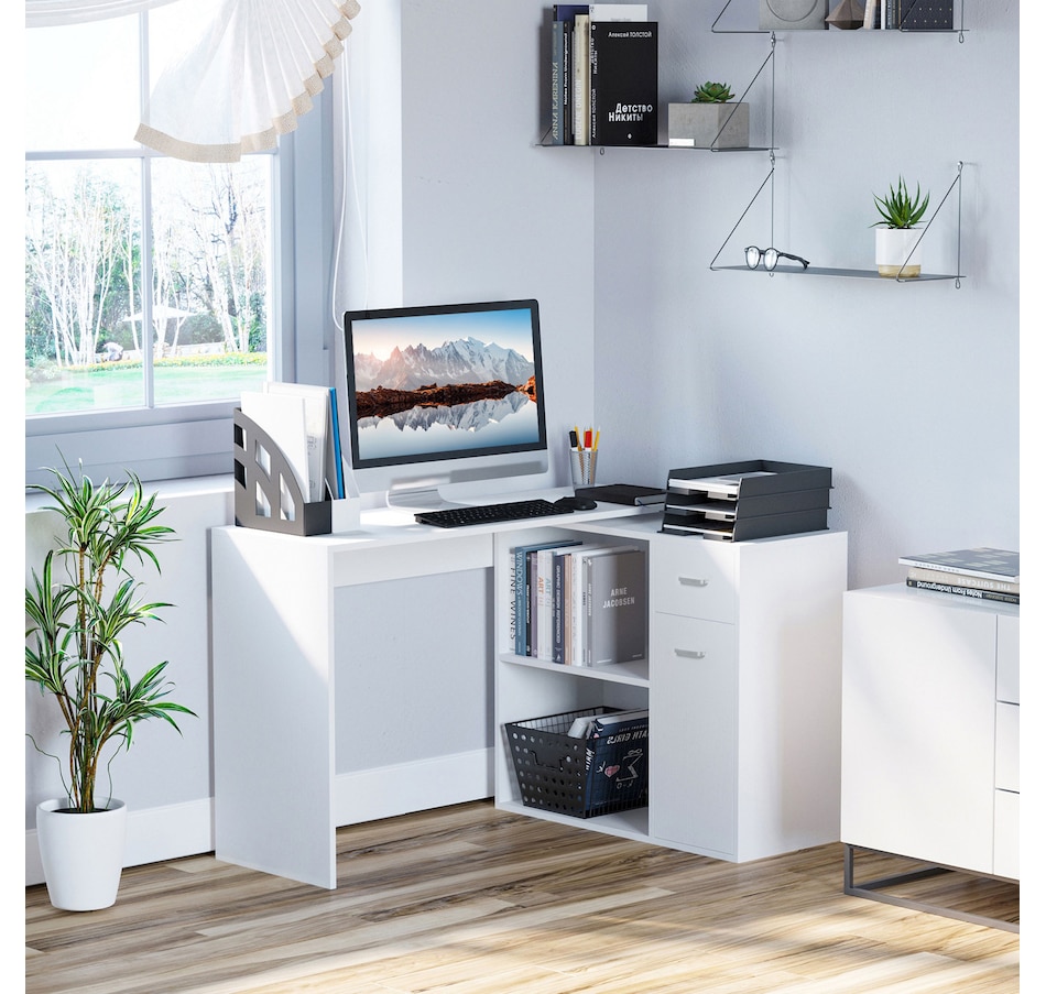 Image 964796_ALTMORE1.jpg, Product 964-796 / Price $139.99 - $156.99, HOMCOM L Shaped Desk Corner Computer Table with Storage for Home Office from HOMCOM on TSC.ca's Home & Garden department