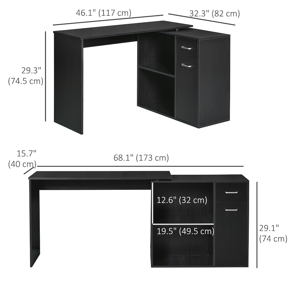 Image 964796_ALTMORE10.jpg, Product 964-796 / Price $139.99 - $156.99, HOMCOM L Shaped Desk Corner Computer Table with Storage for Home Office from HOMCOM on TSC.ca's Home & Garden department