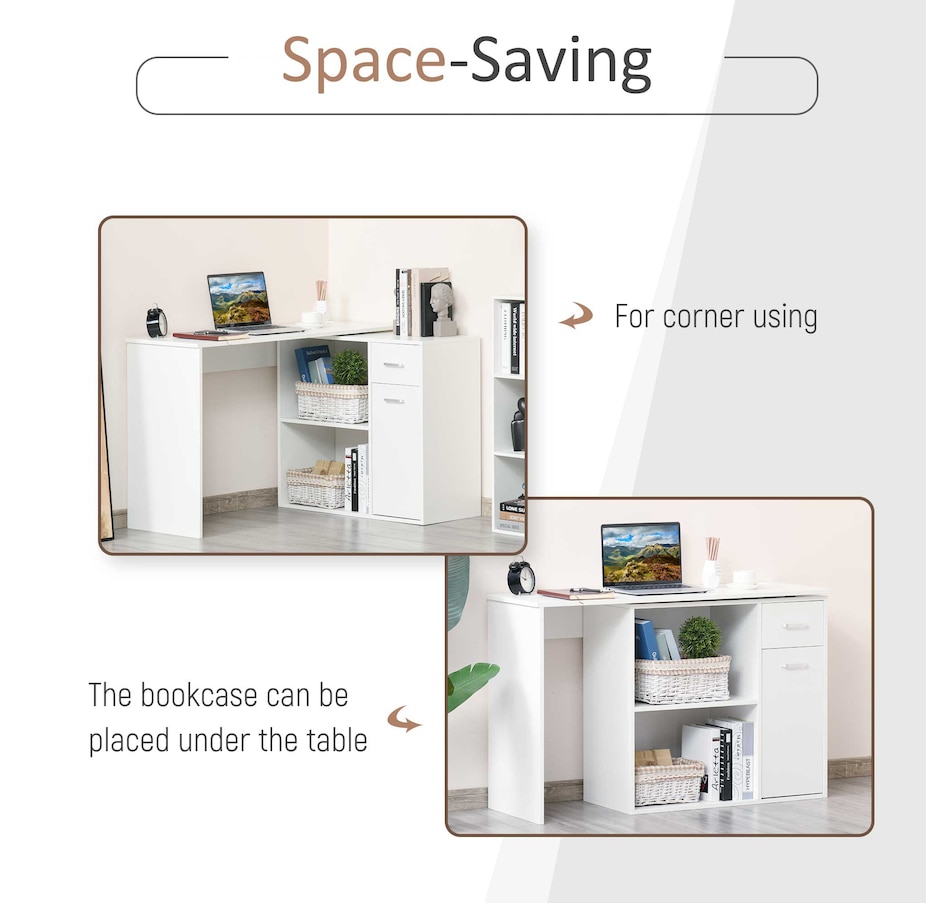Image 964796_ALTMORE3.jpg, Product 964-796 / Price $139.99 - $156.99, HOMCOM L Shaped Desk Corner Computer Table with Storage for Home Office from HOMCOM on TSC.ca's Home & Garden department
