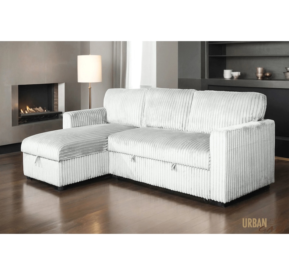 Image 964797_ALTMORE1.jpg, Product 964-797 / Price $1,459.99, Urban Cali Calabasas Minky Corduroy 89.5" Reversible Sleeper Sectional Sofa Bed with Storage Chaise from Urban Cali on TSC.ca's Home & Garden department