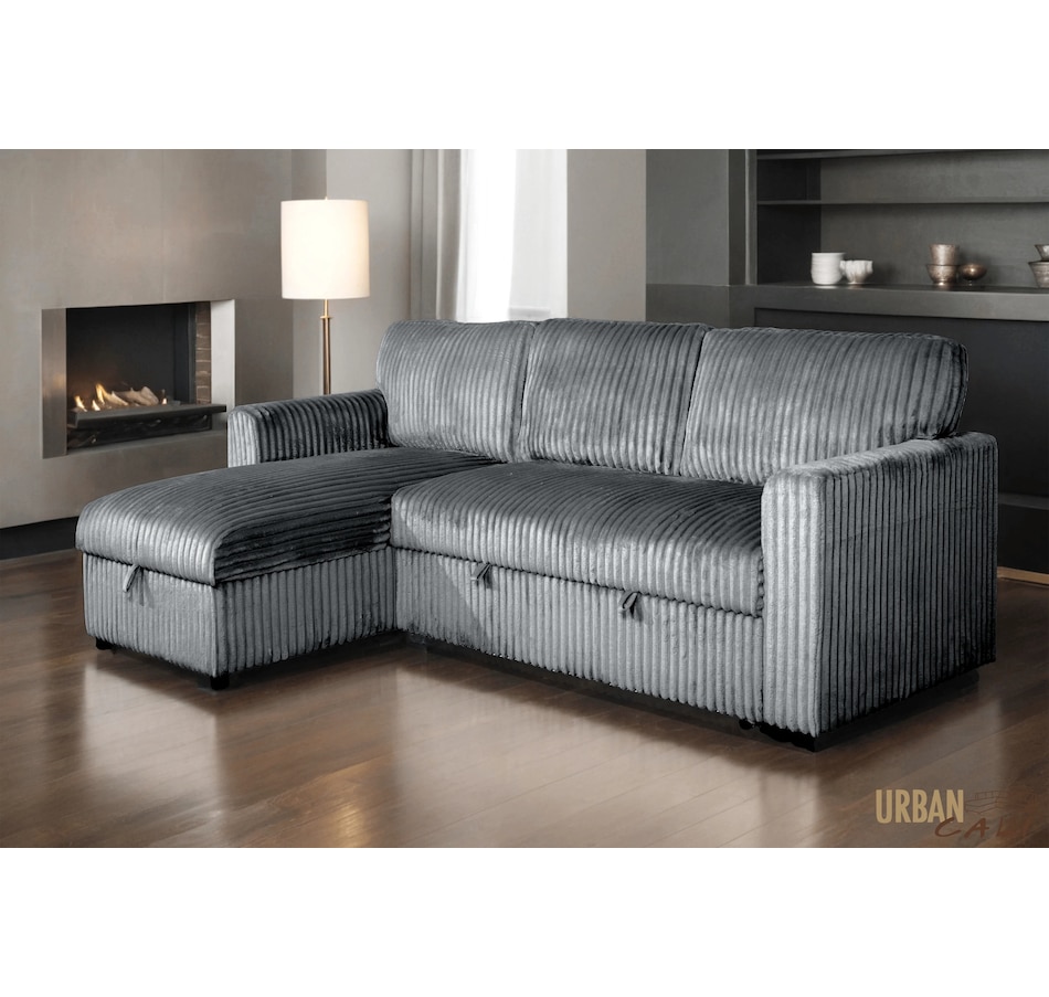 Image 964797_ALTMORE17.jpg, Product 964-797 / Price $1,459.99, Urban Cali Calabasas Minky Corduroy 89.5" Reversible Sleeper Sectional Sofa Bed with Storage Chaise from Urban Cali on TSC.ca's Home & Garden department