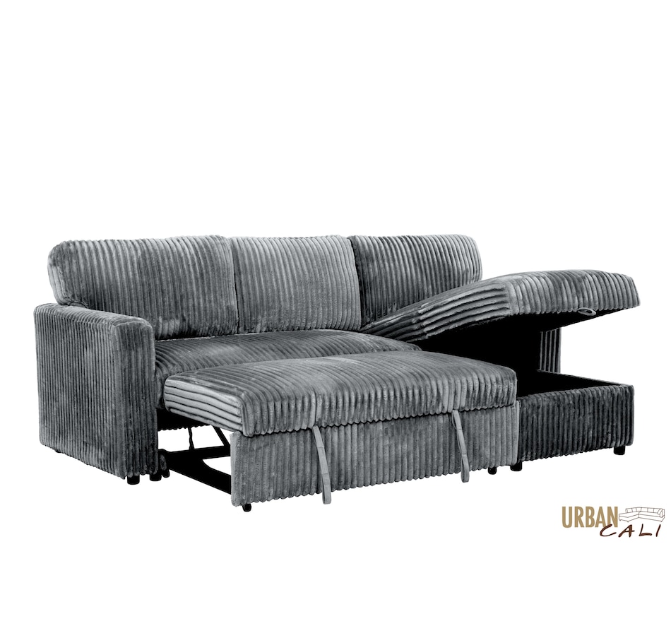 Image 964797_ALTMORE21.jpg, Product 964-797 / Price $1,459.99, Urban Cali Calabasas Minky Corduroy 89.5" Reversible Sleeper Sectional Sofa Bed with Storage Chaise from Urban Cali on TSC.ca's Home & Garden department