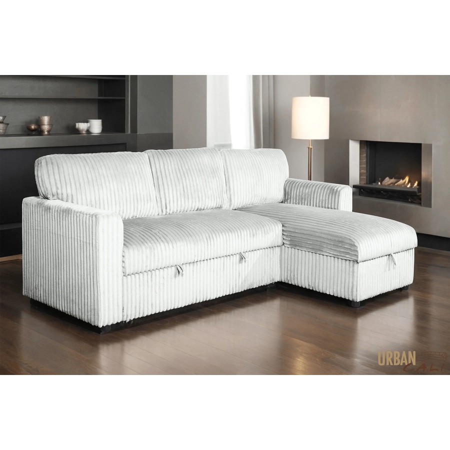 Image 964797_ST01.jpg, Product 964-797 / Price $1,459.99, Urban Cali Calabasas Minky Corduroy 89.5" Reversible Sleeper Sectional Sofa Bed with Storage Chaise from Urban Cali on TSC.ca's Home & Garden department