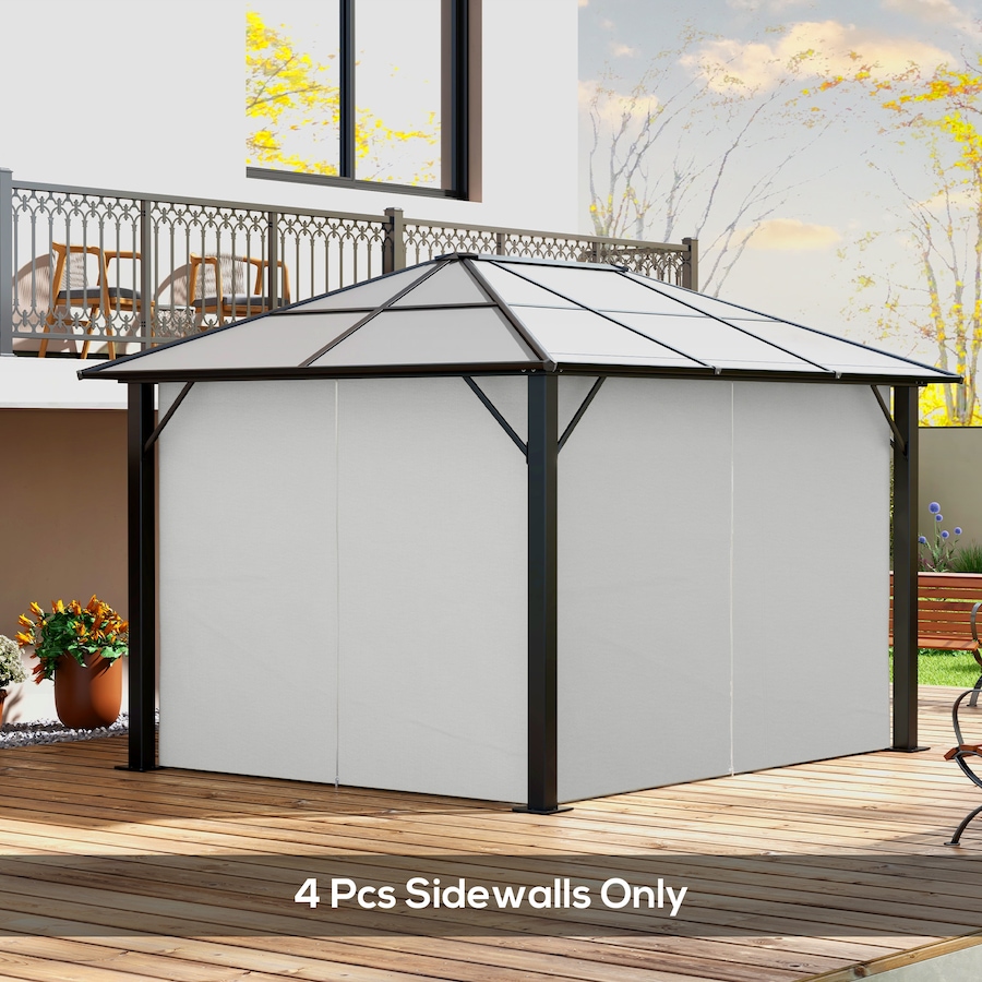 Image 964805_ALTMORE49.jpg, Product 964-805 / Price $79.99, Outsunny 10' x 12' Universal Gazebo Curtains, 4 Panels, Light Grey from Outsunny on TSC.ca's Home & Garden department