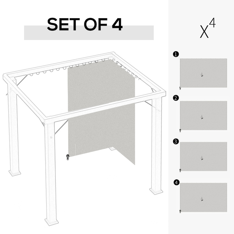 Image 964805_ALTMORE51.jpg, Product 964-805 / Price $79.99, Outsunny 10' x 12' Universal Gazebo Curtains, 4 Panels, Light Grey from Outsunny on TSC.ca's Home & Garden department