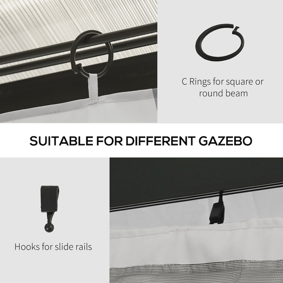 Image 964805_ALTMORE53.jpg, Product 964-805 / Price $79.99, Outsunny 10' x 12' Universal Gazebo Curtains, 4 Panels, Light Grey from Outsunny on TSC.ca's Home & Garden department