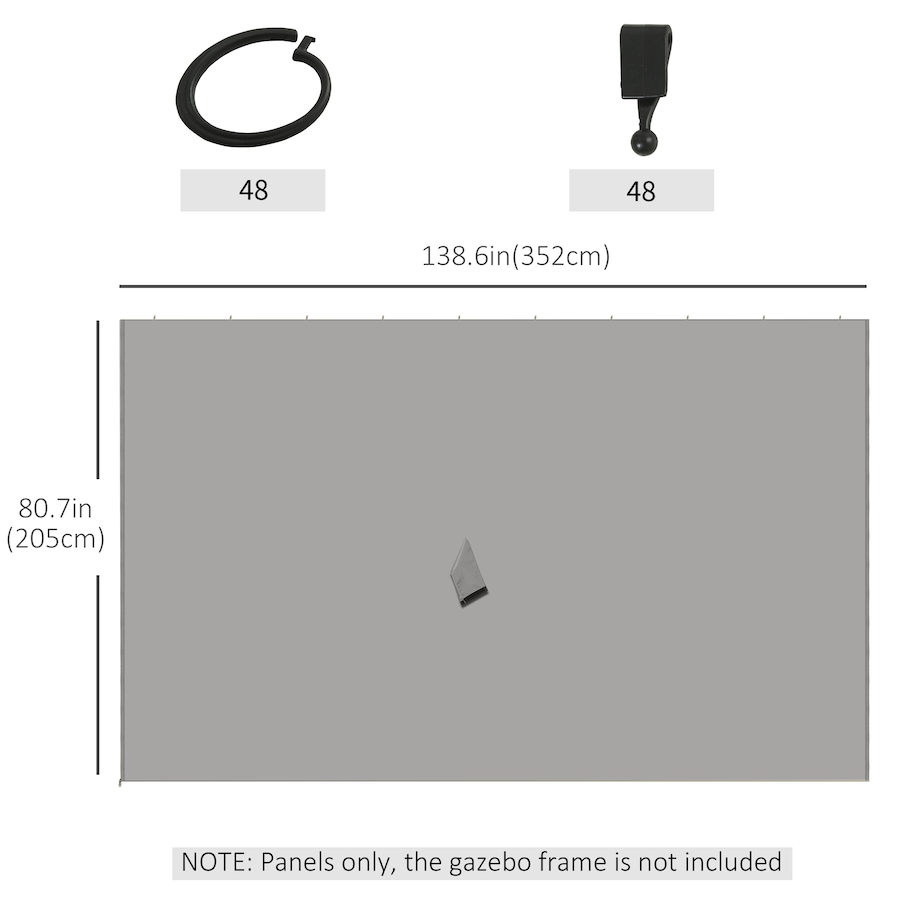 Image 964807_ALTMORE2.jpg, Product 964-807 / Price $89.99, Outsunny 10' x 13' Universal Gazebo Curtains, 4 Panels, Grey from Outsunny on TSC.ca's Home & Garden department