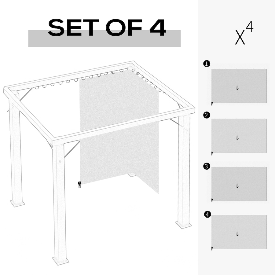 Image 964807_ALTMORE3.jpg, Product 964-807 / Price $89.99, Outsunny 10' x 13' Universal Gazebo Curtains, 4 Panels, Grey from Outsunny on TSC.ca's Home & Garden department