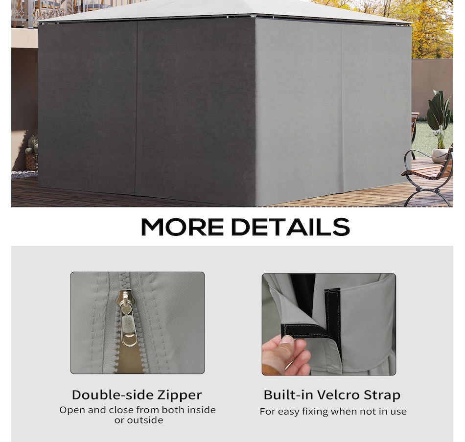 Image 964807_ALTMORE4.jpg, Product 964-807 / Price $99.99, Outsunny Replacement Gazebo Curtains with Zipper from Outsunny on TSC.ca's Home & Garden department