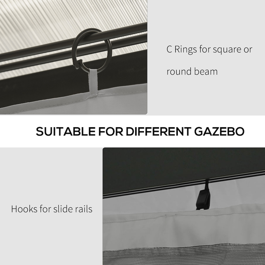 Image 964807_ALTMORE5.jpg, Product 964-807 / Price $89.99, Outsunny 10' x 13' Universal Gazebo Curtains, 4 Panels, Grey from Outsunny on TSC.ca's Home & Garden department