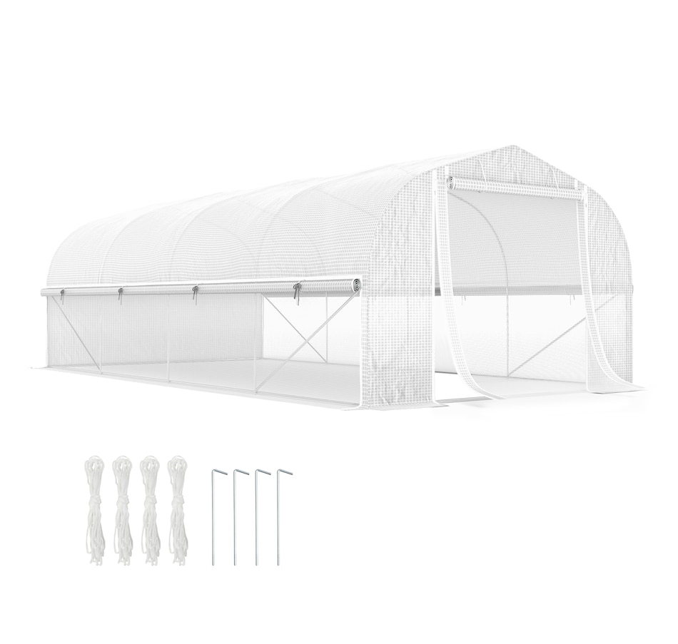 Image 964809.jpg, Product 964-809 / Price $239.99, Outsunny 19.5' x 10' x 6.6' Walk-in Tunnel Greenhouse with Roll-up Mesh Sidewalls from Outsunny on TSC.ca's Home & Garden department