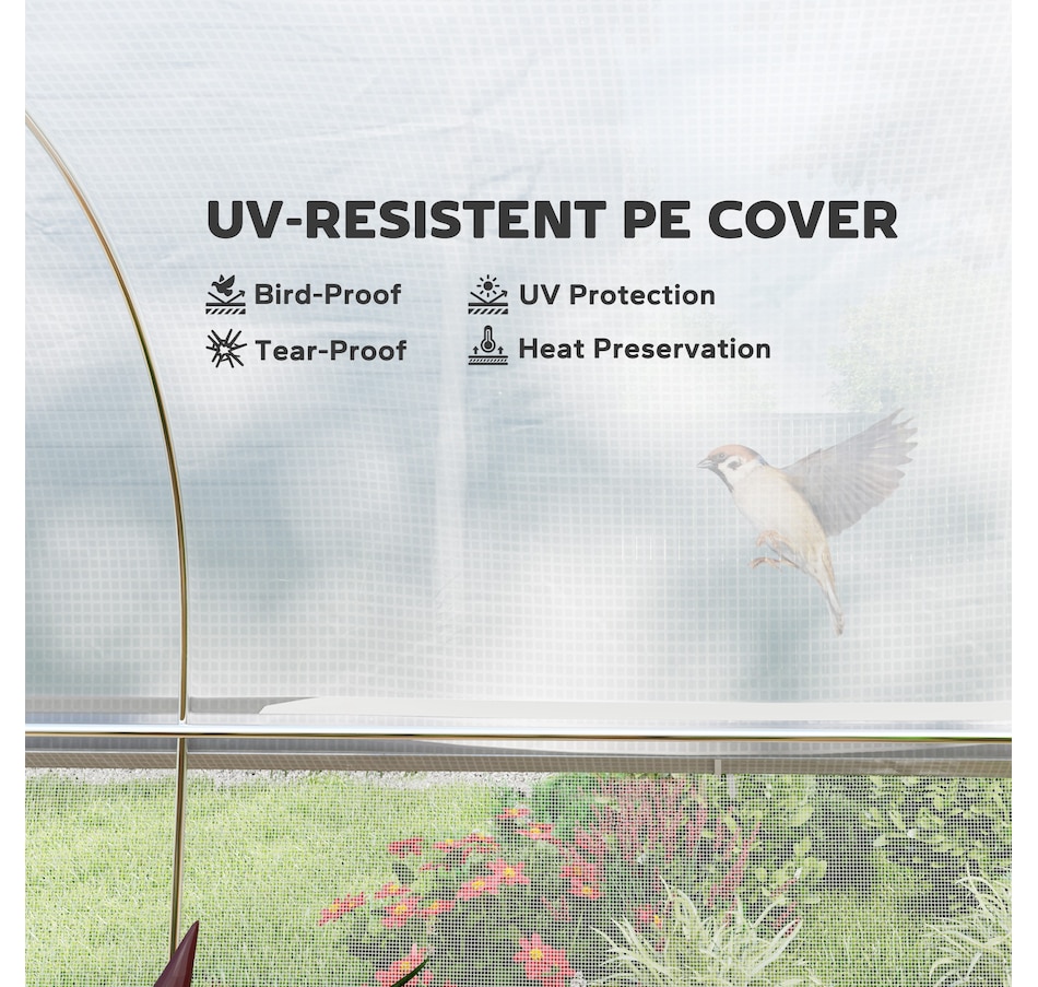 Image 964809_ALTMORE11.jpg, Product 964-809 / Price $239.99, Outsunny 19.5' x 10' x 6.6' Walk-in Tunnel Greenhouse with Roll-up Mesh Sidewalls from Outsunny on TSC.ca's Home & Garden department
