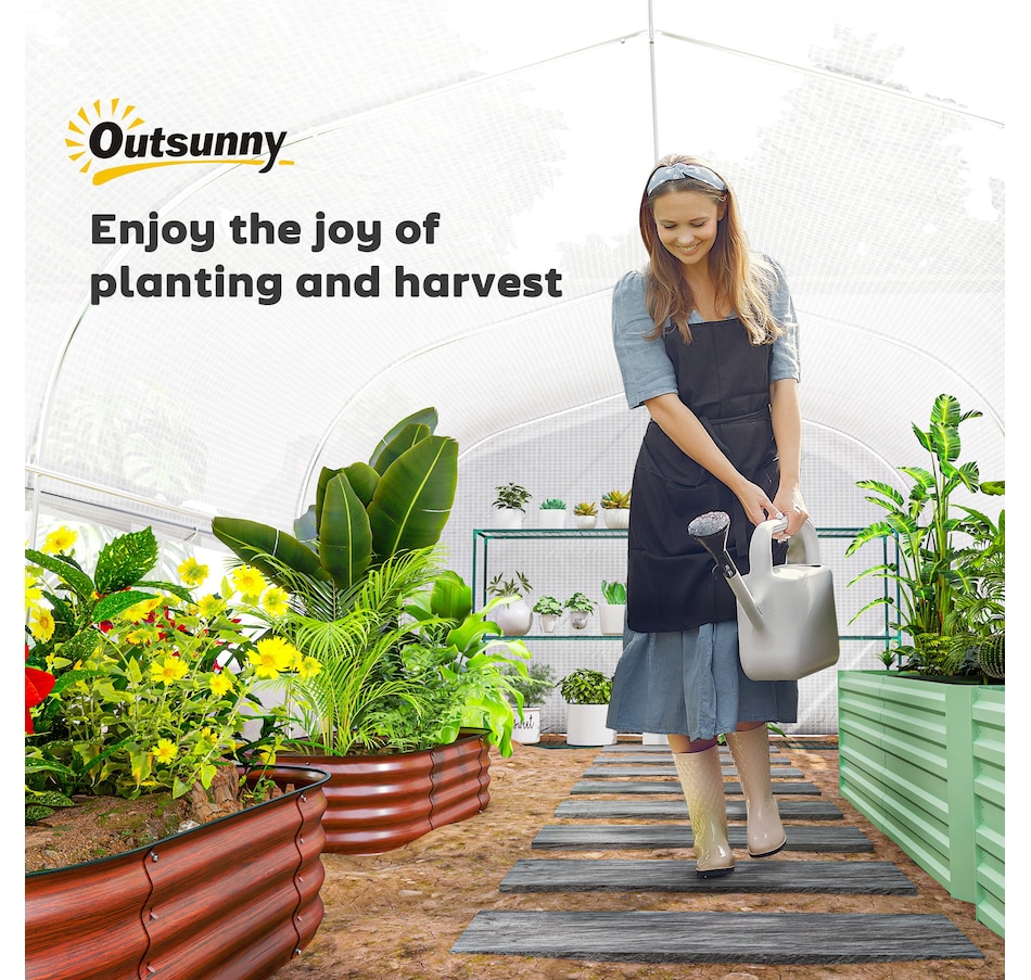Image 964809_ALTMORE14.jpg, Product 964-809 / Price $239.99, Outsunny 19.5' x 10' x 6.6' Walk-in Tunnel Greenhouse with Roll-up Mesh Sidewalls from Outsunny on TSC.ca's Home & Garden department