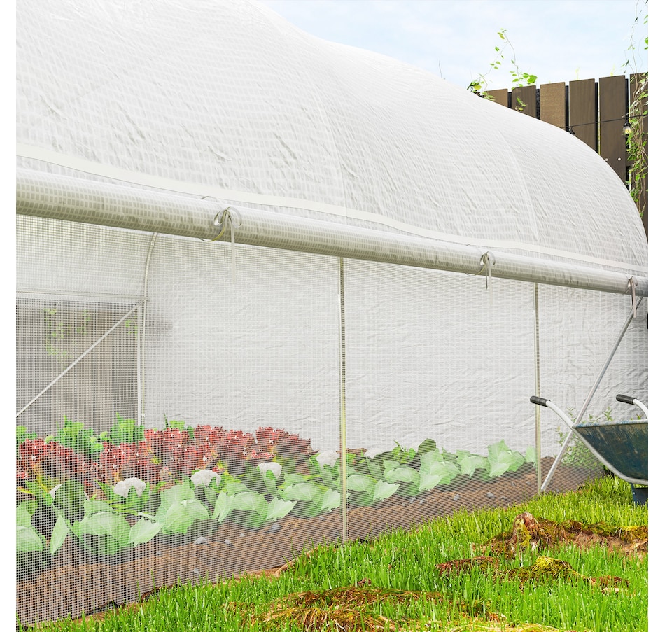 Image 964809_ALTMORE8.jpg, Product 964-809 / Price $239.99, Outsunny 19.5' x 10' x 6.6' Walk-in Tunnel Greenhouse with Roll-up Mesh Sidewalls from Outsunny on TSC.ca's Home & Garden department