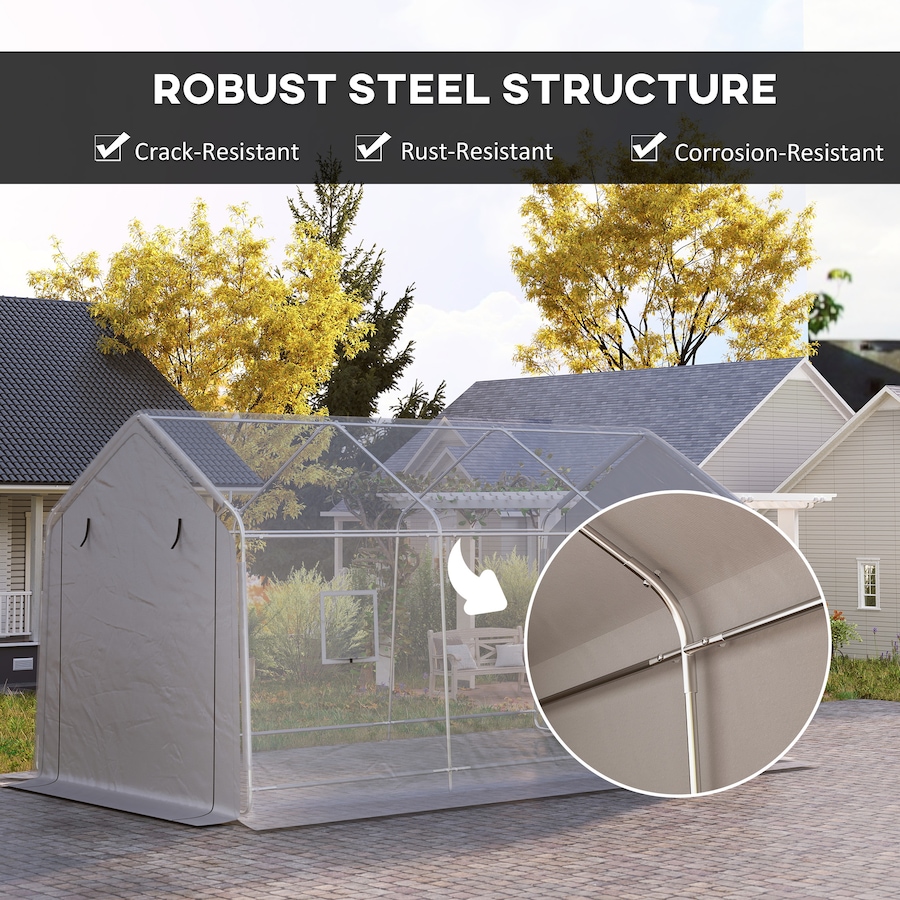 Image 964813_ALTMORE12.jpg, Product 964-813 / Price $387.99, Outsunny 10 x 17 ft Carport, Car Shelter w/ Roll-up Zipper Door, Grey from Outsunny on TSC.ca's Home & Garden department