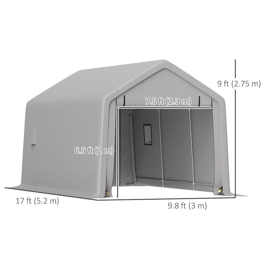 Image 964813_ALTMORE2.jpg, Product 964-813 / Price $387.99, Outsunny 10 x 17 ft Carport, Car Shelter w/ Roll-up Zipper Door, Grey from Outsunny on TSC.ca's Home & Garden department