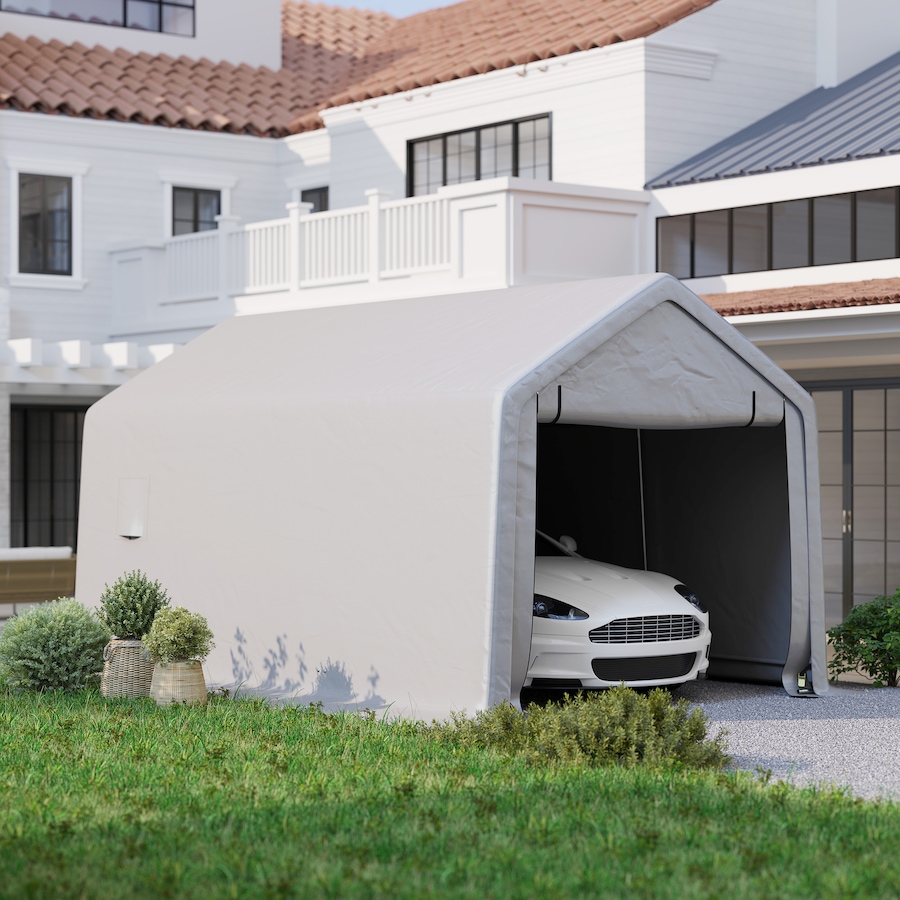 Image 964813_ALTMORE7.jpg, Product 964-813 / Price $387.99, Outsunny 10 x 17 ft Carport, Car Shelter w/ Roll-up Zipper Door, Grey from Outsunny on TSC.ca's Home & Garden department