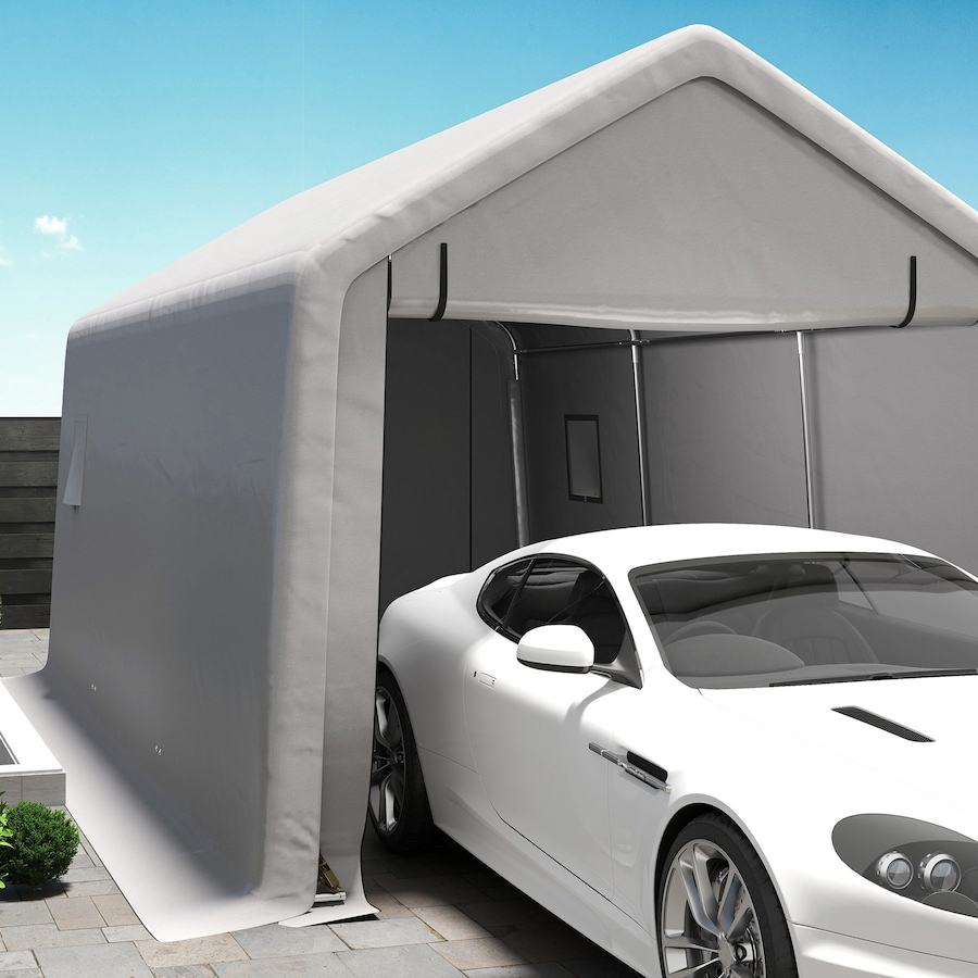 Image 964813_ALTMORE8.jpg, Product 964-813 / Price $387.99, Outsunny 10 x 17 ft Carport, Car Shelter w/ Roll-up Zipper Door, Grey from Outsunny on TSC.ca's Home & Garden department