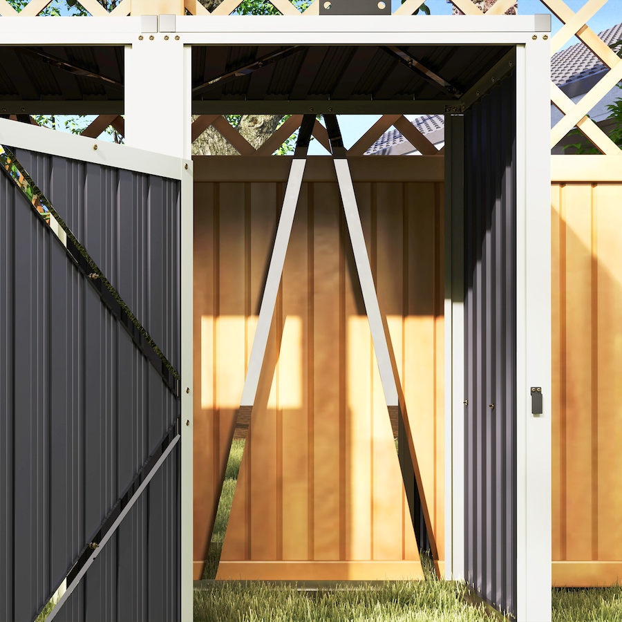Image 964814_ALTMORE7.jpg, Product 964-814 / Price $229.99, Outsunny Double Garbage Bin Shed, Lockable Storage Shed with Openable Lid from Outsunny on TSC.ca's Home & Garden department