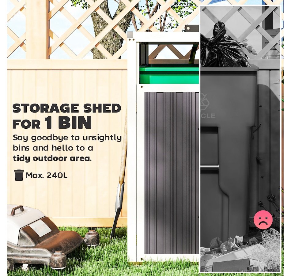Image 964816_ALTMORE3.jpg, Product 964-816 / Price $139.99, Outsunny Single Garbage Bin Shed from Outsunny on TSC.ca's Home & Garden department