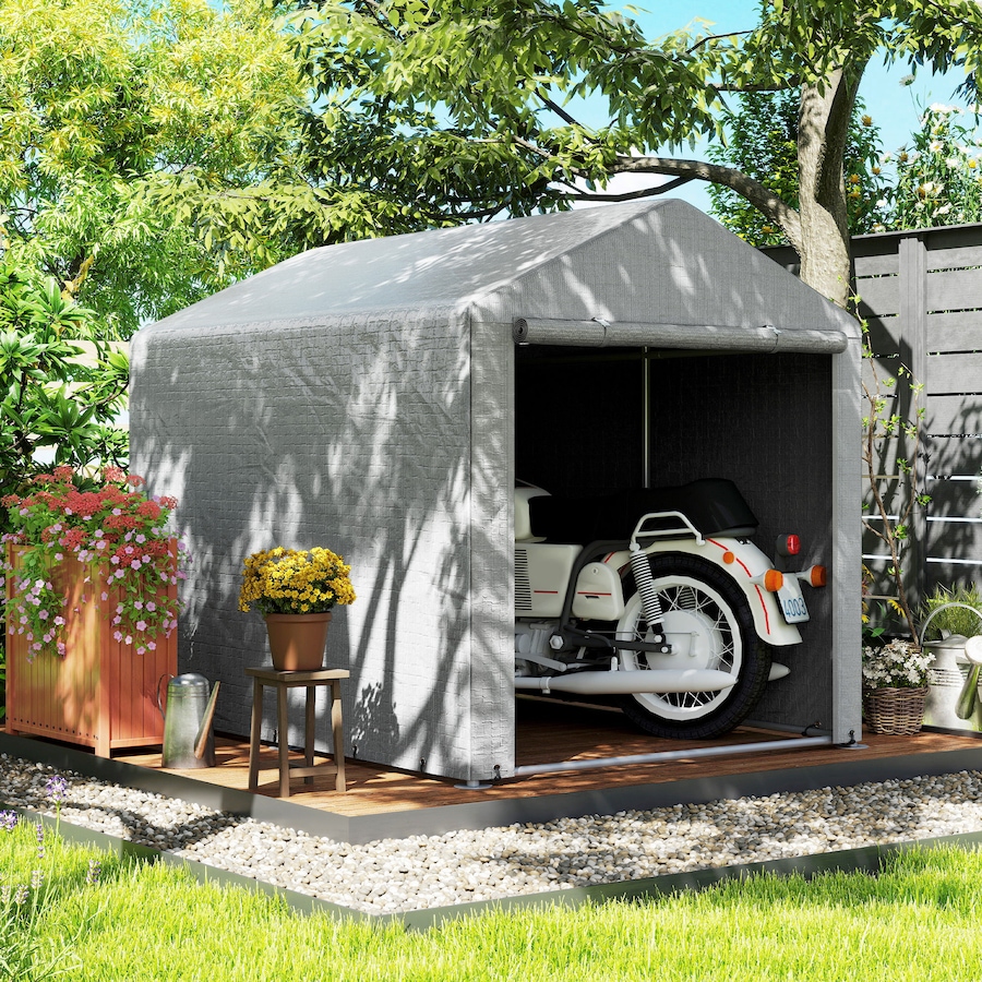 Image 964824_ALTMORE11.jpg, Product 964-824 / Price $143.99, Outsunny Storage Tent, Portable Outdoor Shed with Large Door, Light Grey from Outsunny on TSC.ca's Home & Garden department