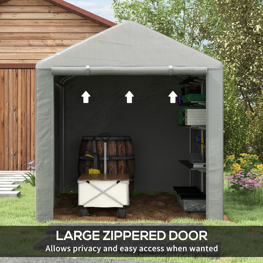 Image 964824_ALTMORE3.jpg, Product 964-824 / Price $143.99, Outsunny Storage Tent, Portable Outdoor Shed with Large Door, Light Grey from Outsunny on TSC.ca's Home & Garden department