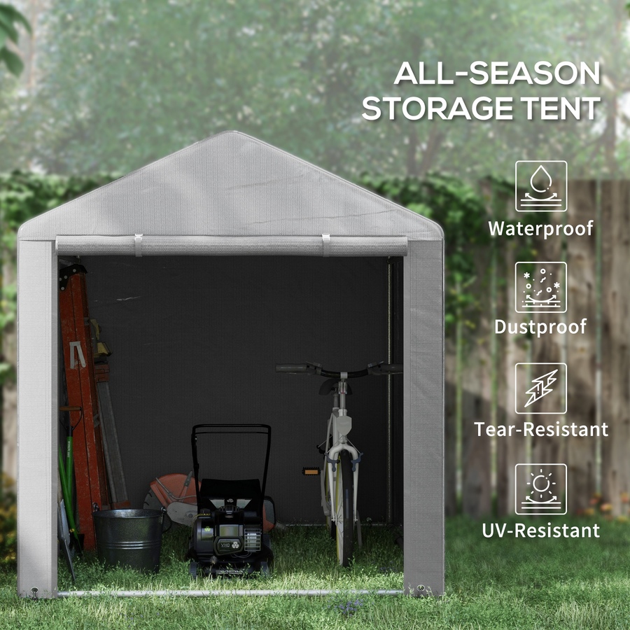 Image 964824_ALTMORE4.jpg, Product 964-824 / Price $143.99, Outsunny Storage Tent, Portable Outdoor Shed with Large Door, Light Grey from Outsunny on TSC.ca's Home & Garden department