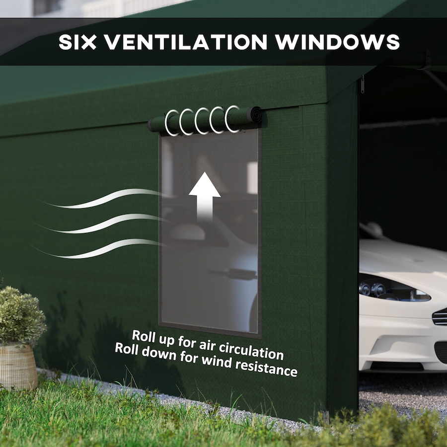 Image 964826_ALTMORE14.jpg, Product 964-826 / Price $339.99, Outsunny Carport, 12 x 20ft Portable Garage, Dark Green from Outsunny on TSC.ca's Home & Garden department