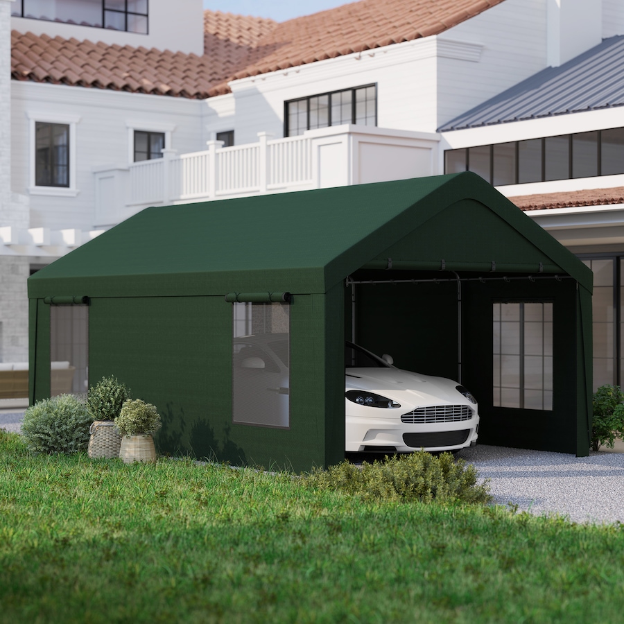 Image 964826_ALTMORE16.jpg, Product 964-826 / Price $339.99, Outsunny Carport, 12 x 20ft Portable Garage, Dark Green from Outsunny on TSC.ca's Home & Garden department