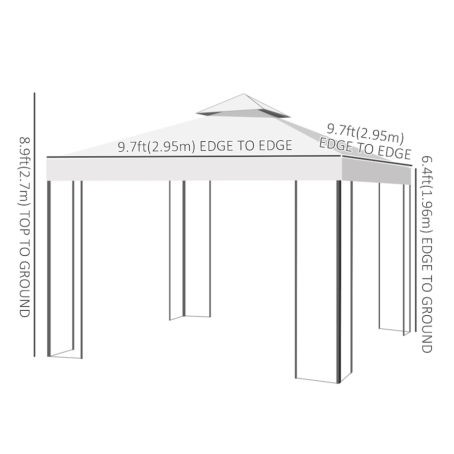 Image 964832_ALTMORE9.jpg, Product 964-832 / Price $168.99, Outsunny 10' x 10' Outdoor Garden Gazebo Canopy Metal Frame, Cream from Outsunny on TSC.ca's Home & Garden department