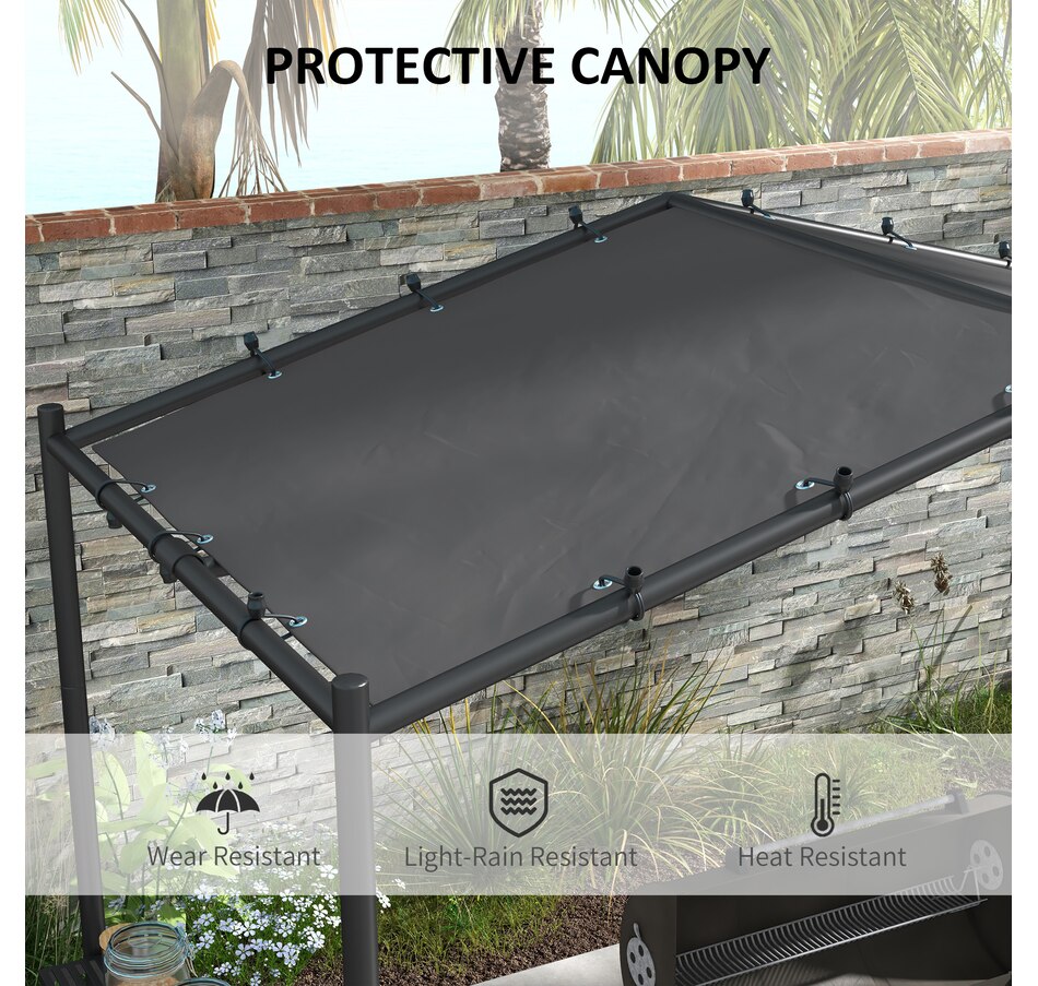 Image 964836_ALTMORE3.jpg, Product 964-836 / Price $189.99, Outsunny 9' x 5' BBQ Grill Gazebo Tent, Garden Grill Canopy, Dark Grey from Outsunny on TSC.ca's Home & Garden department