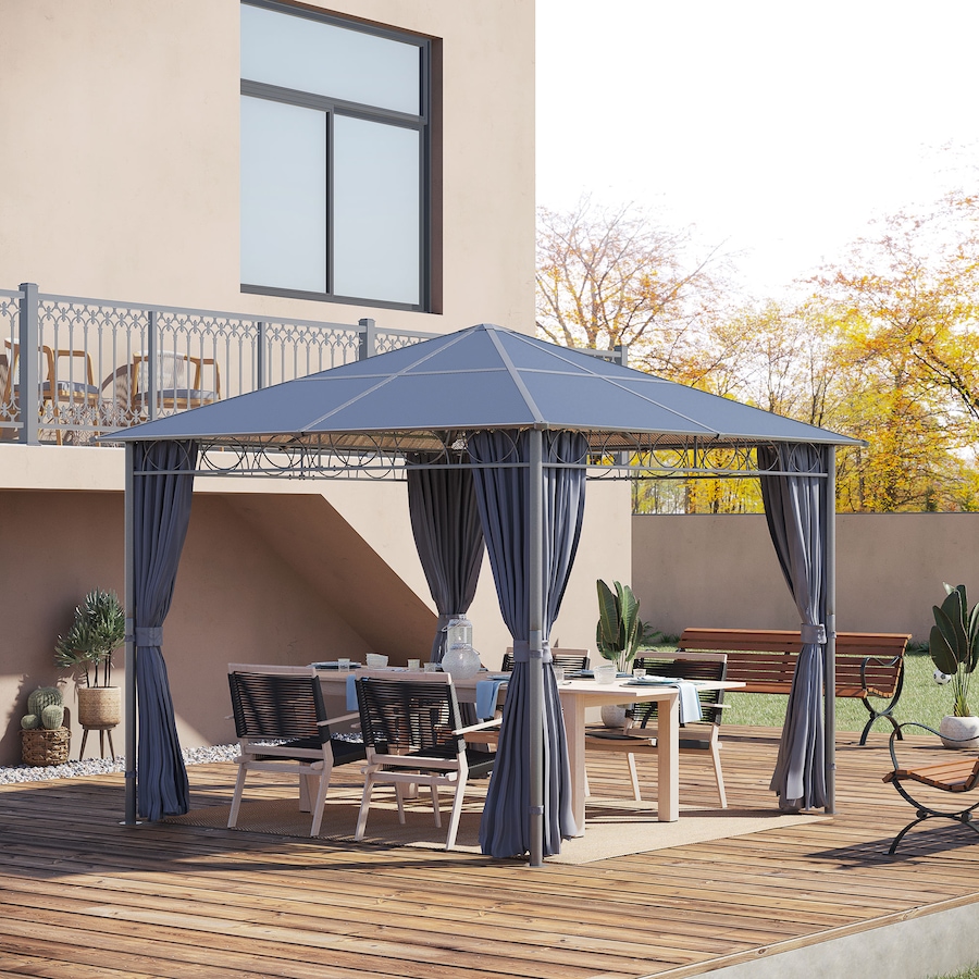 Image 964838_ALTMORE1.jpg, Product 964-838 / Price $534.99, Outsunny 10' x 10' Hardtop Gazebo Canopy, Outdoor Patio Gazebo, Dark Grey from Outsunny on TSC.ca's Home & Garden department