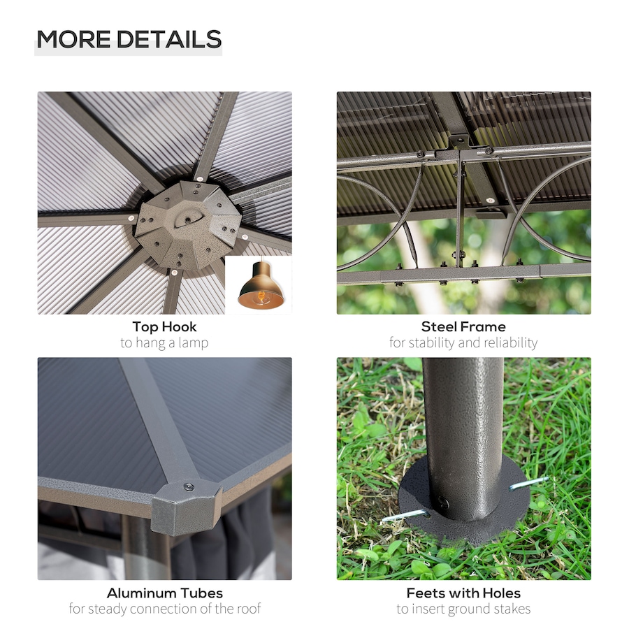 Image 964838_ALTMORE5.jpg, Product 964-838 / Price $534.99, Outsunny 10' x 10' Hardtop Gazebo Canopy, Outdoor Patio Gazebo, Dark Grey from Outsunny on TSC.ca's Home & Garden department