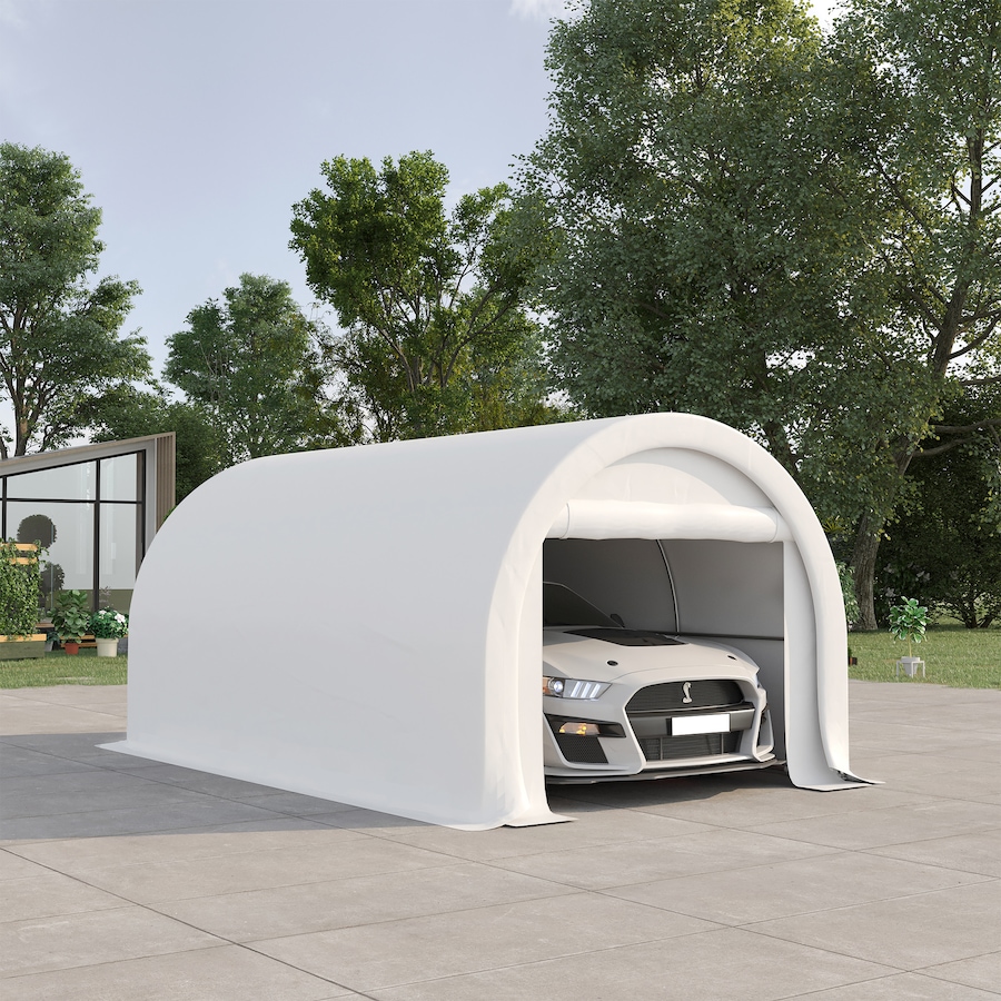 Image 964839_ALTMORE1.jpg, Product 964-839 / Price $299.99, Outsunny 10' x 16' Carport Storage Tent Anti-UV PE Portable Garage, White from Outsunny on TSC.ca's Home & Garden department