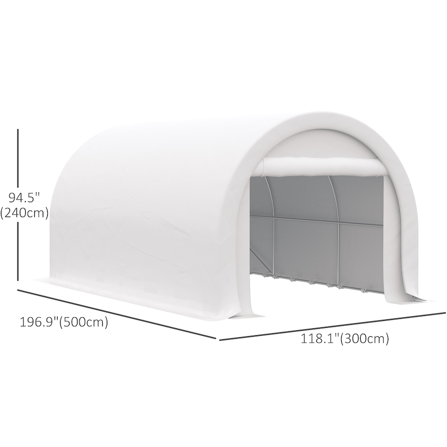 Image 964839_ALTMORE2.jpg, Product 964-839 / Price $299.99, Outsunny 10' x 16' Carport Storage Tent Anti-UV PE Portable Garage, White from Outsunny on TSC.ca's Home & Garden department
