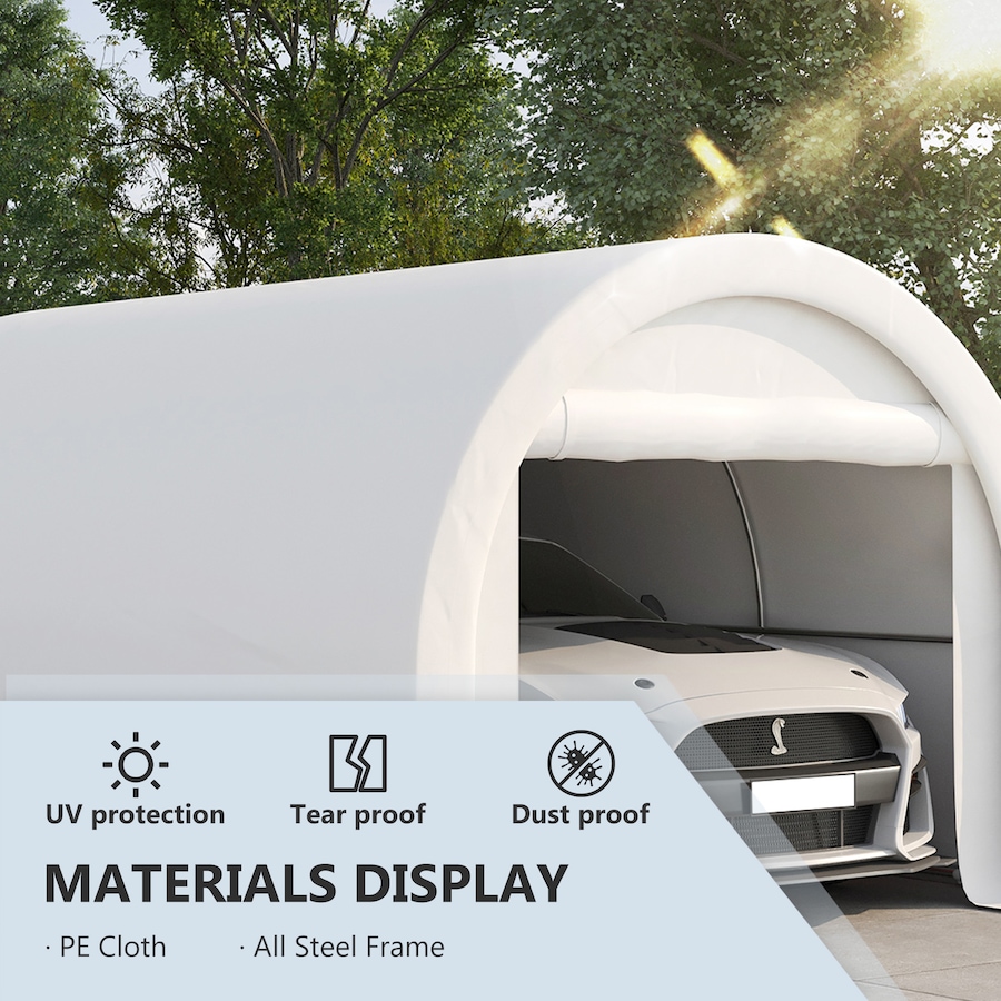 Image 964839_ALTMORE3.jpg, Product 964-839 / Price $299.99, Outsunny 10' x 16' Carport Storage Tent Anti-UV PE Portable Garage, White from Outsunny on TSC.ca's Home & Garden department