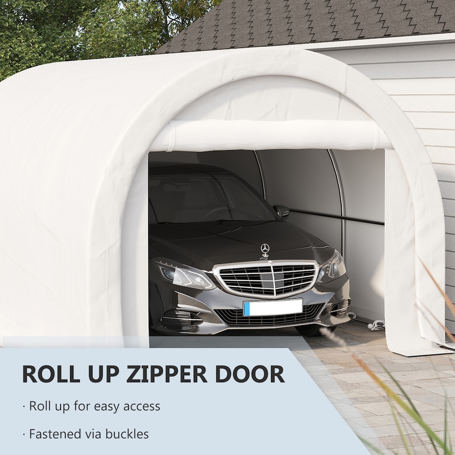 Image 964839_ALTMORE5.jpg, Product 964-839 / Price $299.99, Outsunny 10' x 16' Carport Storage Tent Anti-UV PE Portable Garage, White from Outsunny on TSC.ca's Home & Garden department