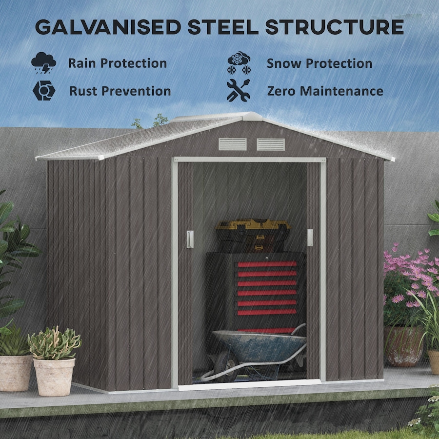 Image 964873_ALTMORE109.jpg, Product 964-873 / Price $319.99 - $379.99, 7' x 4' Garden Storage Shed w/ Foundation Kit and Double Doors from Outsunny on TSC.ca's Home & Garden department