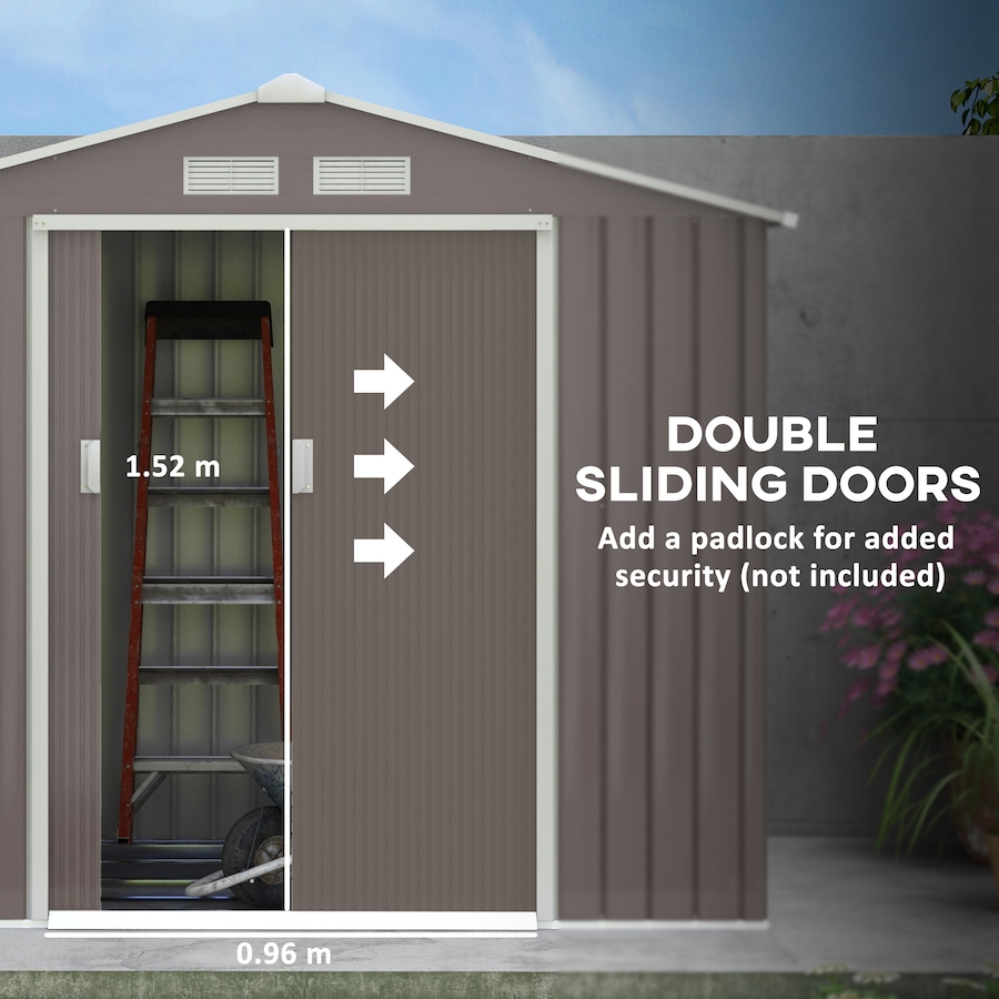 Image 964873_ALTMORE110.jpg, Product 964-873 / Price $319.99 - $379.99, 7' x 4' Garden Storage Shed w/ Foundation Kit and Double Doors from Outsunny on TSC.ca's Home & Garden department