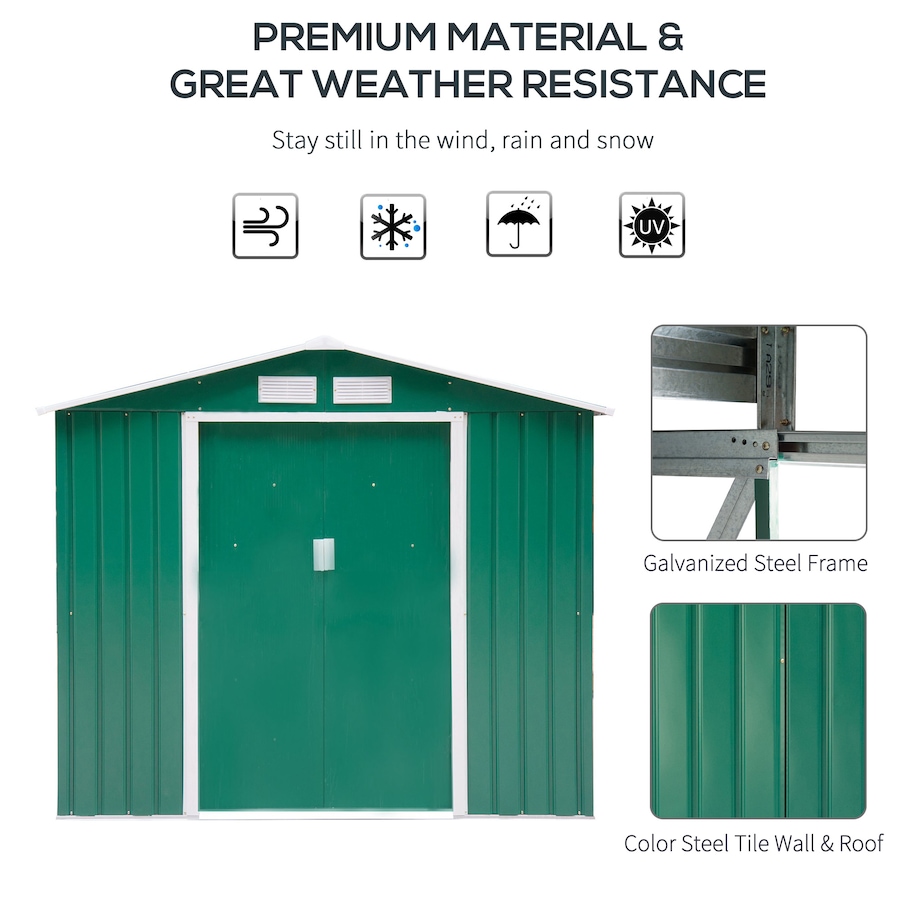 Image 964873_ALTMORE117.jpg, Product 964-873 / Price $319.99 - $379.99, 7' x 4' Garden Storage Shed w/ Foundation Kit and Double Doors from Outsunny on TSC.ca's Home & Garden department